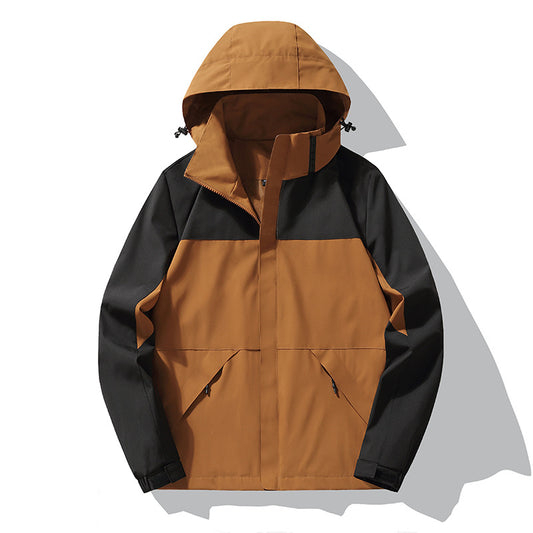 Hooded hardshell outdoor casual jacket